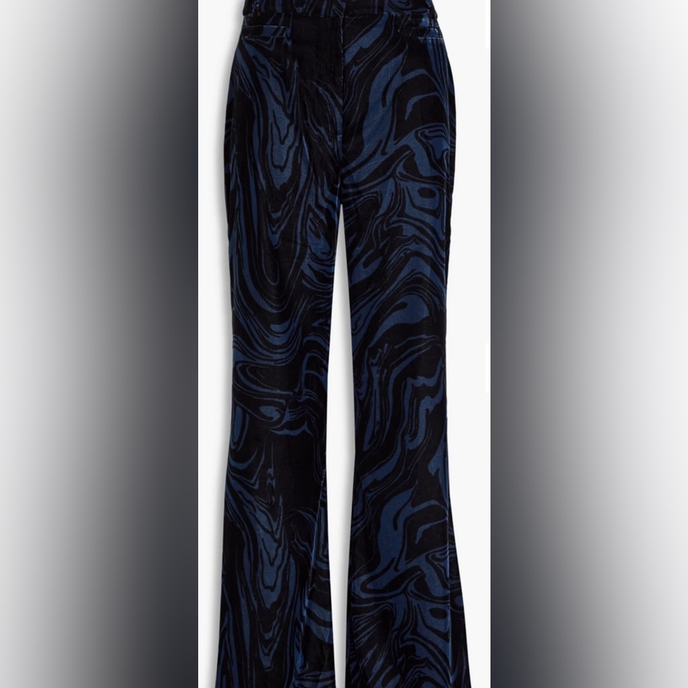 ba&sh Elegant Blue and Black Velvet Pants